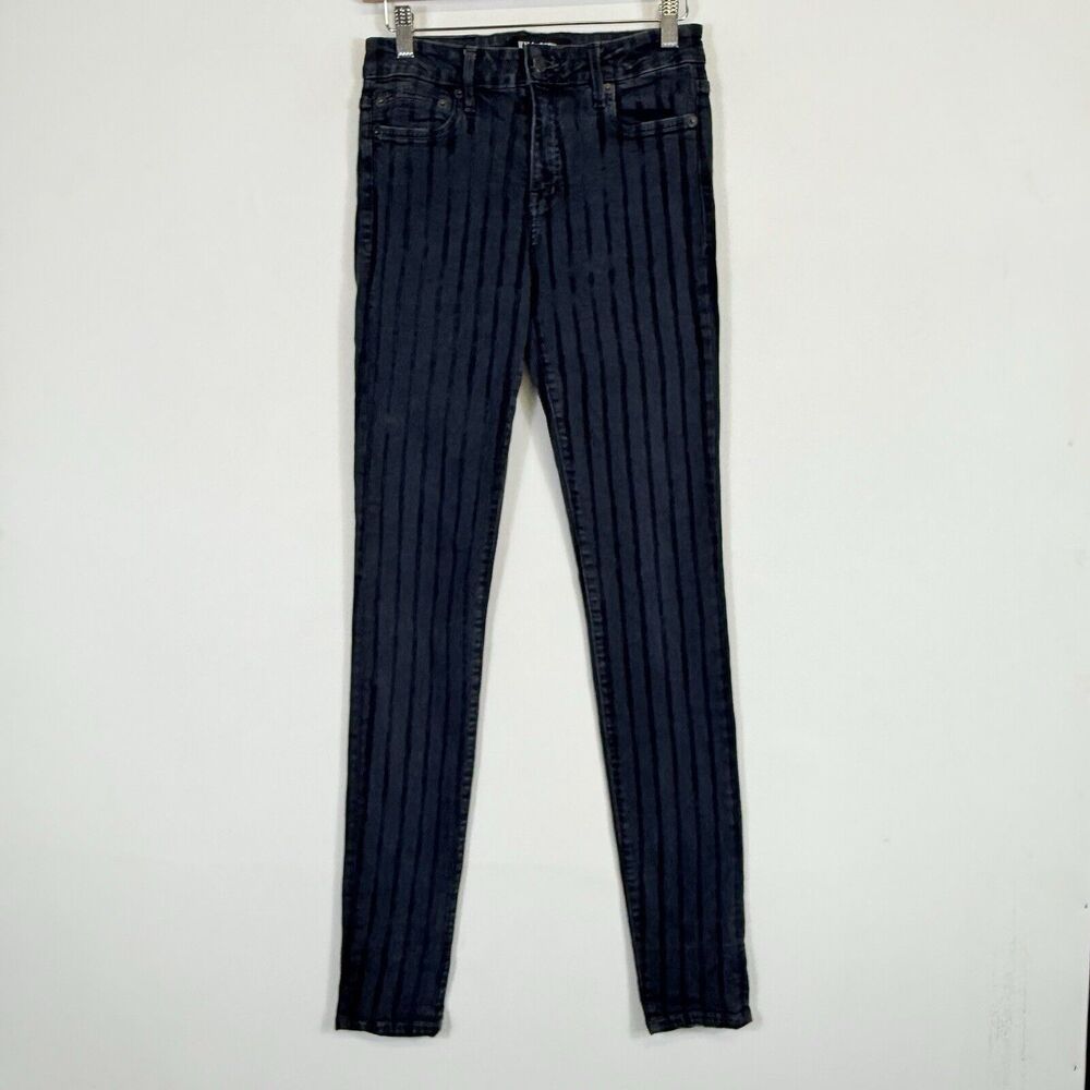 Kill City Jeans Women's 27 Original Cult Striped‎ Skinny Hi Wire Goth Punk Denim